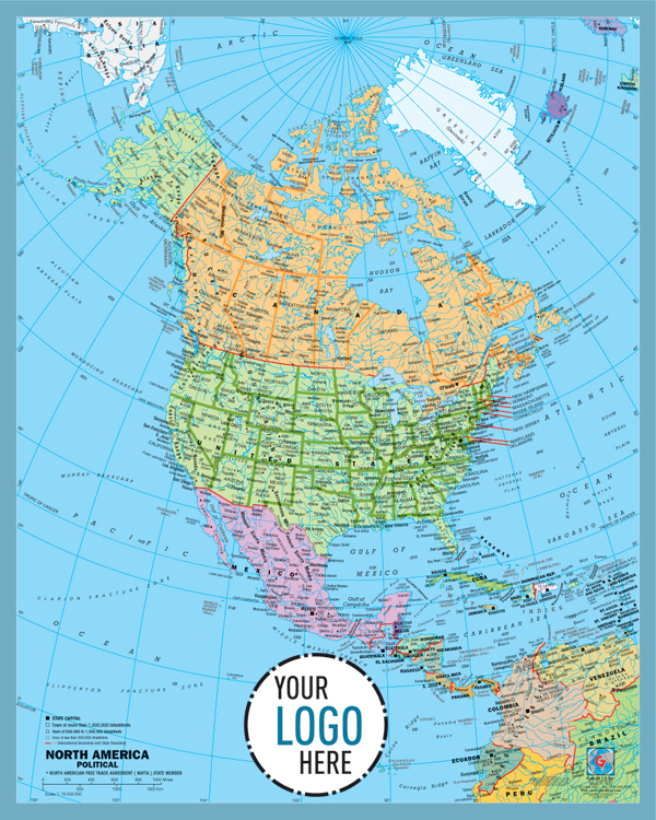 Map Of North America With Lines Of Latitude And Longitude
